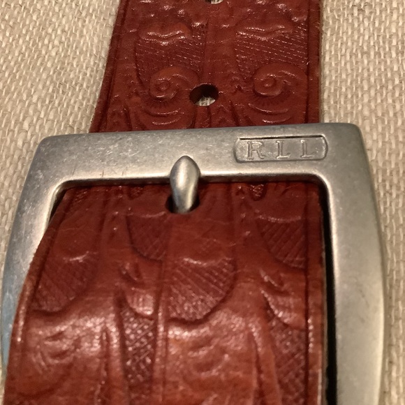 Ralph Lauren leather belt. 40” length 1 1/2” wide Hand-tooled - Picture 6 of 6